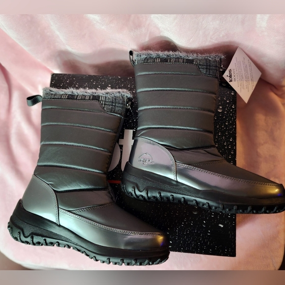 totes Lexi Women's Waterproof Snow Boots Pewter Size 7 - Picture 14 of 14